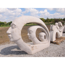 proveedor de china escultura de jardín de madre e hija de mármol moderna